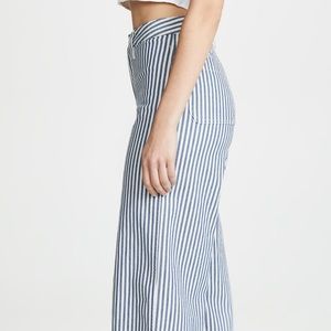 Emmett Wide-leg Crop Pants Railroad Stripe Size 30